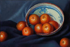 Pamela Pindell Oranges and Mexican Bowl Oil on canvas 1998