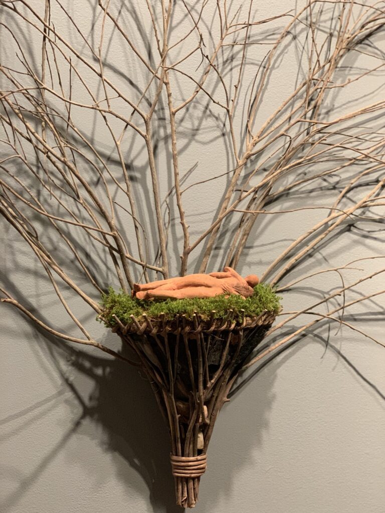 alternate view - Ana Flores, Forest Dreaming, 1999, wood, clay, stone, cement. Collection of Barbie Beyer & Stephen Turino.